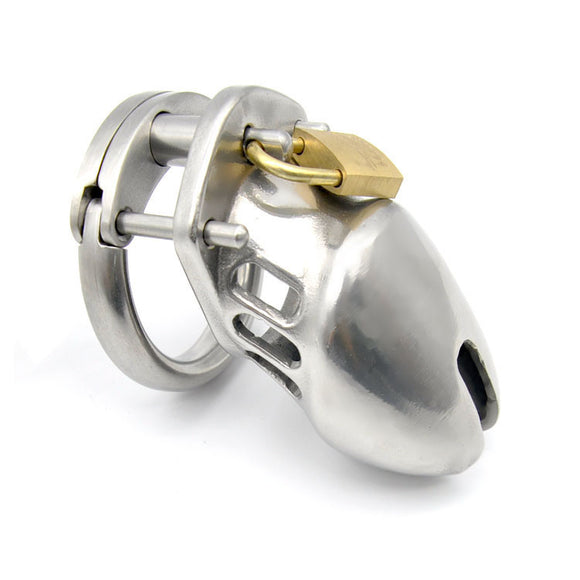 Stainless Steel Short Men's Chastity Lock and Belt