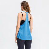Women's Yoga Workout Blouse, Loose Running Top Quick-dry Vest