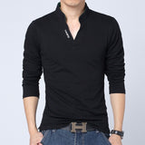 Long-sleeved Funky Solid Color T-shirt for Men