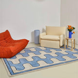Living Room Coffee Table Checkerboard Carpet, Modern Light Luxury Household Cashmere-like Floor Mat