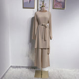 Fashionable Muslim Solid Color Outdoor Dress