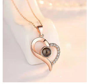 Valentine's Day Gift, Soap Rose Gift Box, Crystal Pendant Necklace Eternal Flower Jewelry Box Set