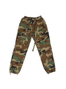 Camouflage Floating Rope Belt, Straight Loose Trousers
