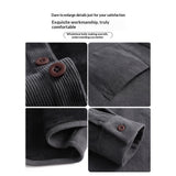 Men’s Retro Corduroy Long-sleeve Shirt with Warm Lining