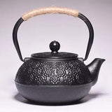 Cast Iron Peony Boiling Teapot, Pig Iron Teapot, Uncoated Tea Set