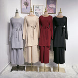 Fashionable Muslim Solid Color Outdoor Dress