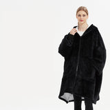 Plus Size Robe Winter Wearable Blanket Sweatshirt, Women and Men's Warm and Cozy Giant Blanket Hoodie