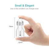 Quick Charge Car Charger for Mobile Phone, Qualcomm QC 3.0 Fast Charging Adapter, Mini Dual USB Car Charger