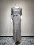 Sequin Tassels, Slim-fit Muslim Dress