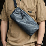 Genuine Leather Motorcycle Crossbody Fanny Pack