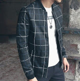 Men’s Plaid Baseball Jacket – Autumn Windbreaker