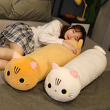 Large Size Cartoon Cat Plush Toys, Stuffed Cloth Doll, Long Animal Pillow Cushion