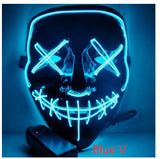 Black V Halloveen Horror Glowing Mask