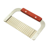 Stainless Steel Potato Cutter with Wooden Handle – Wavy French Fries Cutting Knife