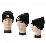 Dimming Rechargeable Warm Bluetooth 5.0 LED Hat, Wireless Stereo Headset Music Player with MIC for Handsfree Support