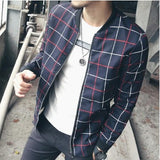 Men’s Plaid Baseball Jacket – Autumn Windbreaker