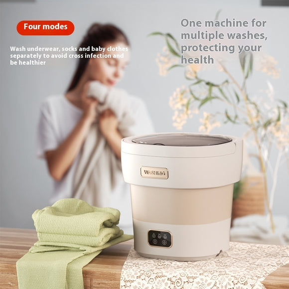 Folding Portable Undergarments Compatible, Small Washing Machine