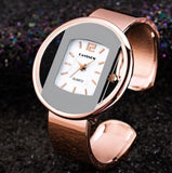 Women's New Luxury Brand Bracelet Watch, Gold Silver Dial Lady Dress Quartz Clock