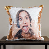 Custom Photo Cushion Cover, DIY Personalized Sequin Luminous Pillowcase, Room Decoration