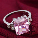Coloured Agate Ring with AAA Rhodium-plated Zircon