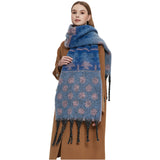 Thick Jacquard Dot Shawl Scarf with Tassels