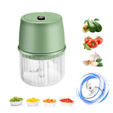 USB Rechargeable Electric Garlic Press, Portable Wireless Food Chopper Mini Complementary Food Mixer