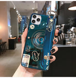 Retro Camera Phone Case with Wrist Strap Lanyard