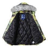 Men’s Plus-size Tie and Dye Winter Jacket – Warm Fur Collar Cotton Coat