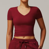 Short Sleeve Yoga Vest, Running Pilates Workout Top
