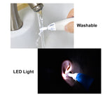 Rotating Earwax Vacuum Cleaner with LED Light – Safe Spiral Silicone Tip, Portable Low Noise Ear Cleaning Device