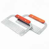 Stainless Steel Potato Cutter with Wooden Handle – Wavy French Fries Cutting Knife