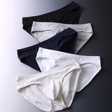 Men’s Low Waist Cotton Briefs with U Pouch – Soft Stretch Triangle Underwear for Daily Comfort (Pack of 2)