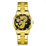 Golden Dragon Alloy Steel Band, Quartz Watch
