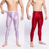 Glossy Silky Bodybuilding Ankle-length Pants for Gyms