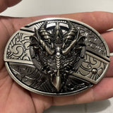 Bullhead Animal Knife, Denim Hip Hop Skateboard, Buckle Belt (Leather Belt not Included)