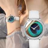 Women's Feather Waterproof Dial Belt Watch
