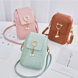 Mobile Phone Bags Women's Woven Pearl Tassel Cover Type Crossbody Shoulder Bag