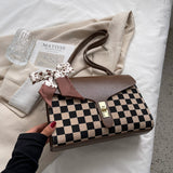 Large-capacity Fashion Plaid, Single Shoulder Women's Bag