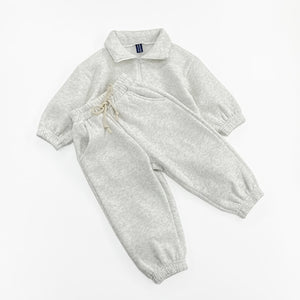 Zipper Collar Polo Shirt Leggings Casual Set