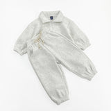 Zipper Collar Polo Shirt Leggings Casual Set