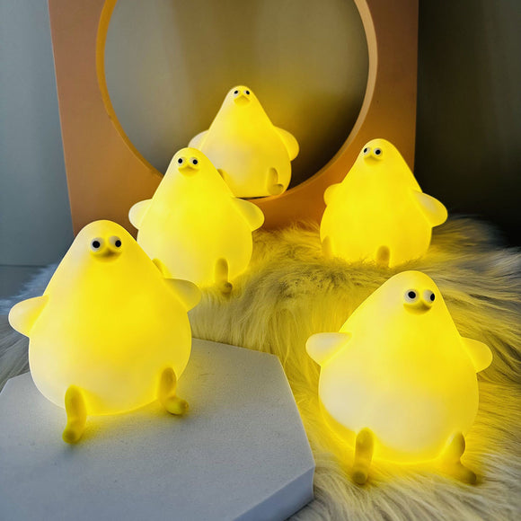 Warm Lovely Cute Cartoon Silicone Sea Gull Night Light with USB, Charging Christmas Gifts, Kids and Girls' Room Bedside Sleeping Lamp
