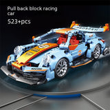 Block Building Racing Sports Car, Car DIY Assembly Model, Assembling Combined Toys Gifts