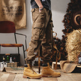 Men’s Heavy-duty Loose Fit Cargo Pants – Straight Leg Utility Workwear Trousers