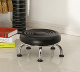 Children's Toddler Step Seat, Leather Small Round Chair with Wheels