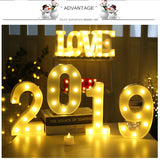 Luminous LED Letter Number Night Light, English Alphabet Number Battery Lamp, Romantic Wedding Christmas Party Decoration