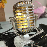 Metal Microphone with Guitar - Yagood Retro Aluminum Robot Sculpture Model