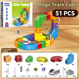 Small Train Track Cube Electric Assembled Building Block Toys