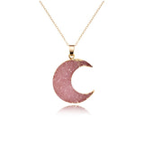 Moon Necklace, Sweater Chain Pendant