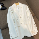French Retro Design, Short Long Sleeve Jacket
