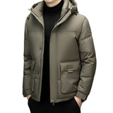 Women’s Short Hooded Winter Jacket with White Duck Down Filling